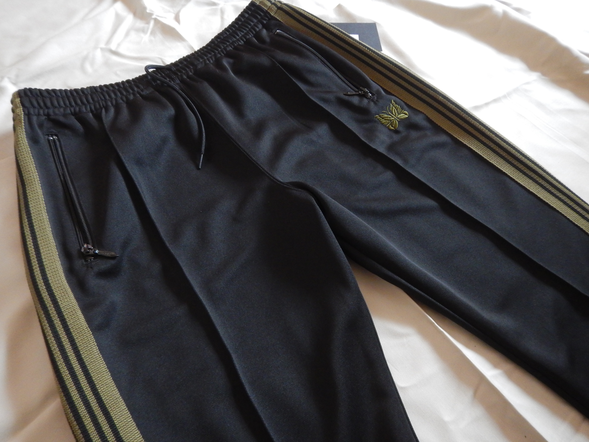 needles narrow track pants black×khaki M size | FASCLE-clothing